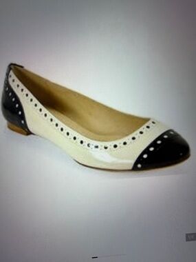 Kate Spade “Tuttie” Patent Leather Spectator Flats, 8.